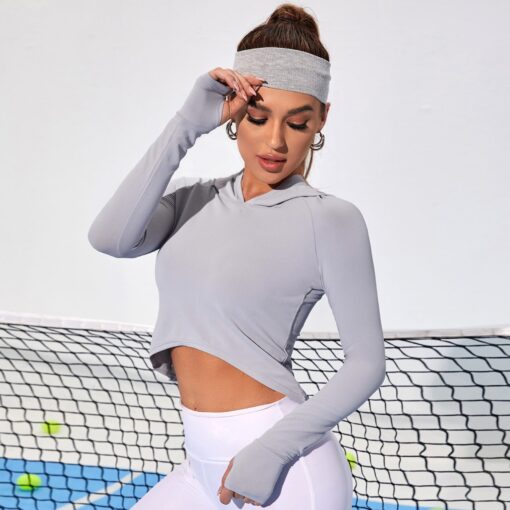 Long sleeve hooded running T-shirt - Image 3