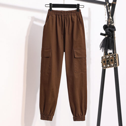 Large loose high waisted slim straight tube legged versatile pants - Image 3