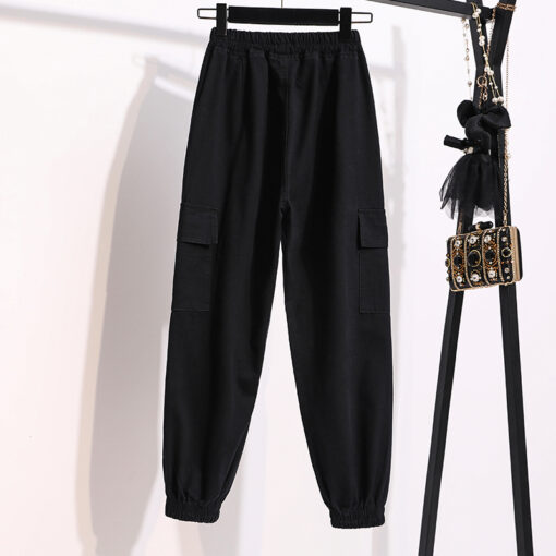 Large loose high waisted slim straight tube legged versatile pants - Image 4