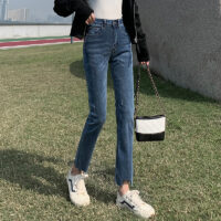 Loose dark blue high waist jeans - Image 2