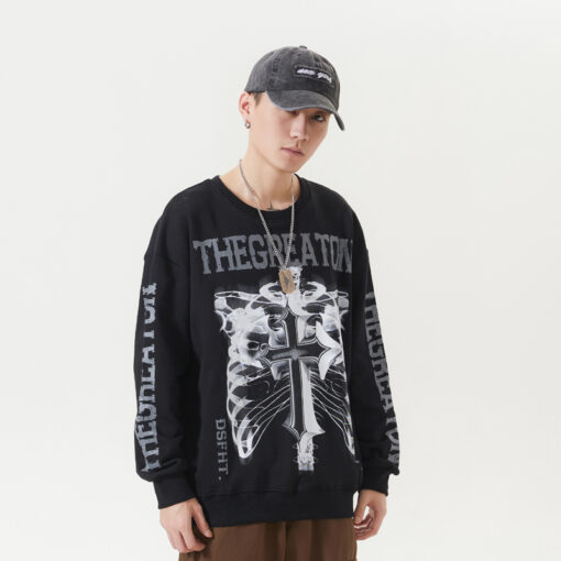 Graffiti Fashion Personality Loose Pullover Sweater Male - Image 2