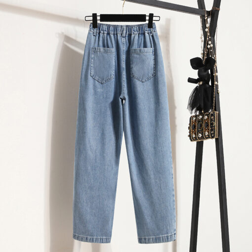 Tencel jeans Ice silk super thin large women's trousers Casual Harun pants - Image 3