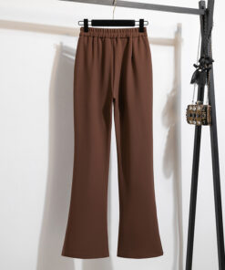 Large straight leg wide leg slightly flared split pants for women