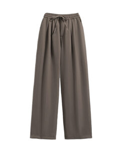 Drawstring wide leg suit pants for women