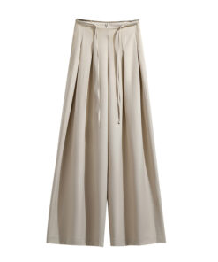 Drawstring high waisted hanging wide leg pants
