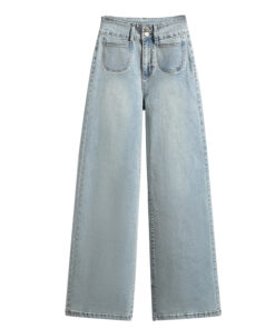 Straight stretch solid color jeans