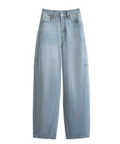 Thin and light colored denim pants
